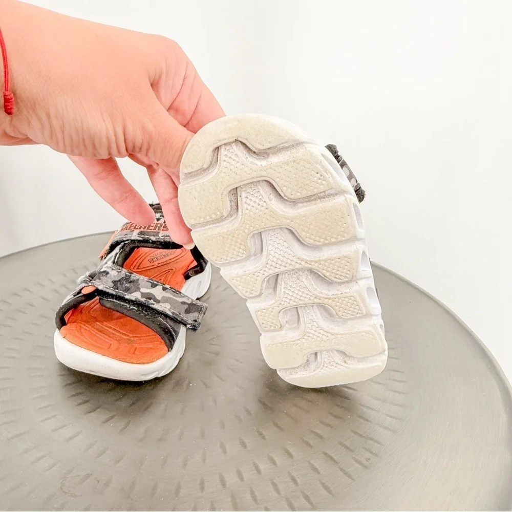 Skechers Orange and Black Adventure Sandals